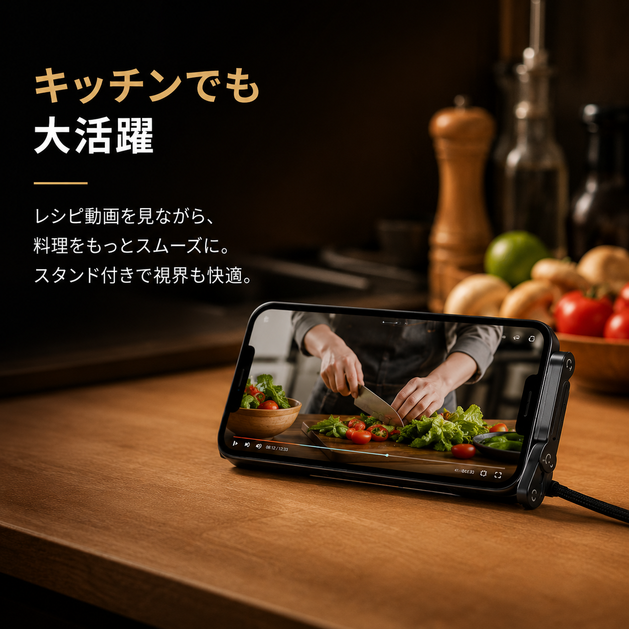 SmartStand™ | スマホスタンド付き急速充電ケーブル