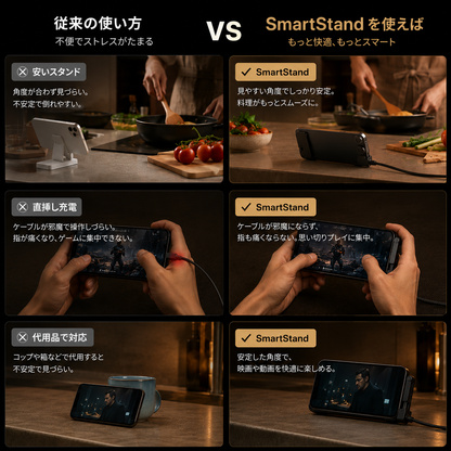 SmartStand™ | スマホスタンド付き急速充電ケーブル